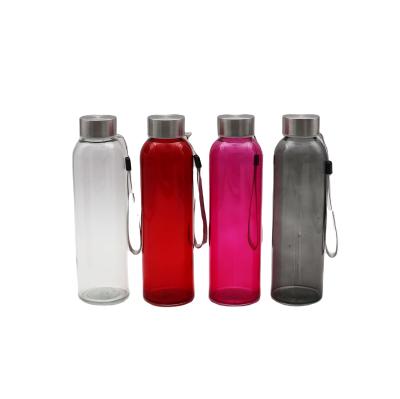 China Sustainable Classic Sports Water Bottle Beverage Bottles Glass Colored Filling Bottle Guaranteed Quality for sale