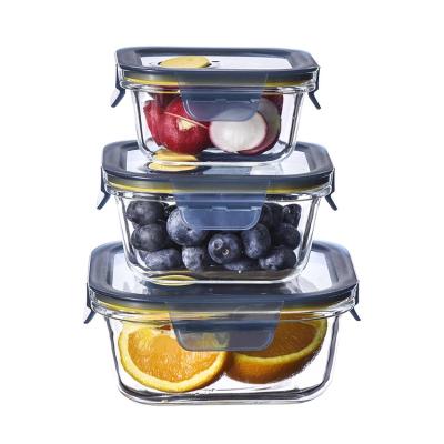 China High Borosilicate Glass Bowl Food Container Microwave Viable Hot Selling Eco-Friendly Sealed Safe for sale