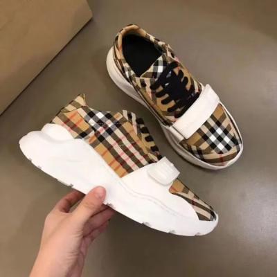 China Wholesale Shoes Famous Brand Men's PU Designer Sneakers Copy Grid Printed Check Pattern Leather Luxury Shoes For Women for sale