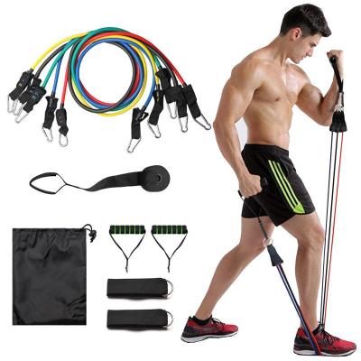 China Multifunctional Home Exercise/Yoga Combination TPE11 Piece Set Pull Tension Rope Set Resistance Bands for sale