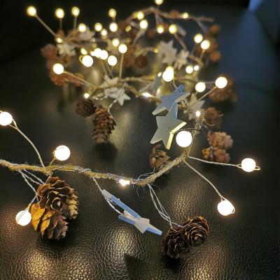 China DIY Hot Selling Five-pointed Star Pine Cone Shape Warm Color String Lights For Party for sale