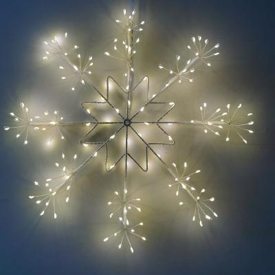 China Top Quality Beautiful Snowflake Firework Shape Warm White Led Holiday String Light Garden Decoration for sale