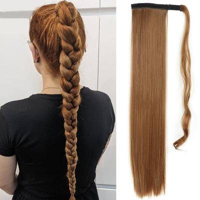 China Sexy Multi Color Stick Bandage Synthetic Ponytail For Women Color Long Straight Drawstring Synthetic Ponytail Hair Extension for sale