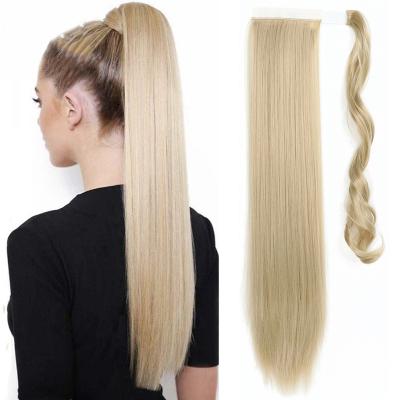 China Black Jiasida Hair Body Wave Stick Long Ponytail Wavy Synthetic Hair Extensions Wrap Around Clip In Wigs For Black Women for sale