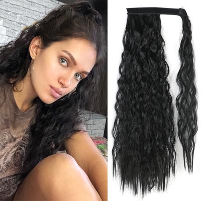 China Hotselling Brown Color Afro Kinky Curly Sexy Ponytail Hair Stick Jiasida For Women Synthetic Drawstring Ponytail Hair Extension for sale