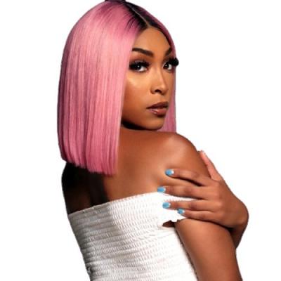 China Elastic Lace Pre Plucked Pink Synthetic Hair Wig Futura Pink Color Wholesale Price Synthetic Hair Wigs For Black Women for sale