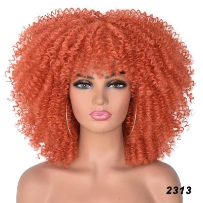 China Wholesale Hot Sale Kinky Curly Bob For Black Women Heat Resistant Synthetic Wigs Afro Short Ombre Blonde 14 Inch Kinky Curl for sale