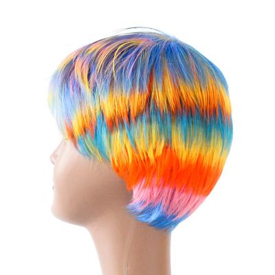 China Fiber Good Pixie Cut High Quality Curl Curly New Fashion Short Hair Multicolor Wigs High Colored Cheap Synthetic Short Lace Wigs Hd for sale