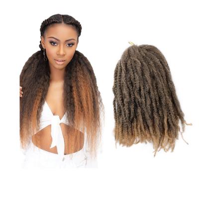 China Hot Sale 2022 Synthetic Afro Curly Fiber Wholesale Afro Curly Crochet Braiding Hair 18 Inch Curly Braid Hair Extensions For Women for sale