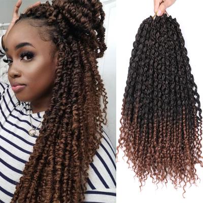 China Pre Tilted Kinky Curly Twist Hair Spring Hair Extensions Pre Loop Ombre Twisted Crochet Hair Bomb Twist for sale