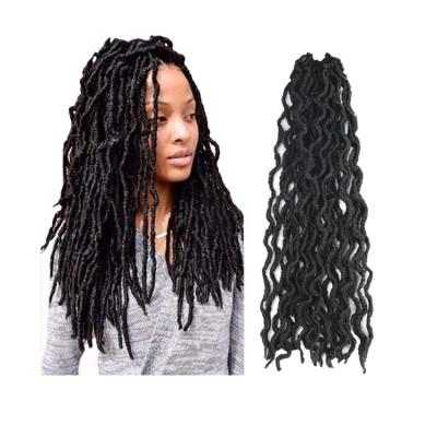 China Wholesale Synthetic Fiber Crochet Braiding 100% Synthetic Hair Goddess Ombre Color Faux Locs Extension for sale