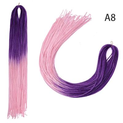 China High Temperature High Quality 100% Synthetic Fiber Pre-looped 29 Inch Long Zizi Braids Thin Small Box Braids Ombre Crochet Twisted Synthetic Braiding Hair Extensions for sale