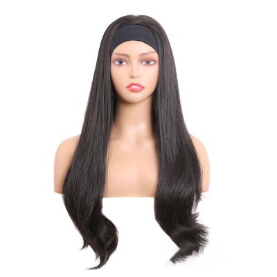 China Hot Selling Bunching Curly Curl Highlight Pre Pluck Headband Synthetic Hair Wigs For Black Women for sale