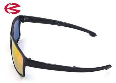 China OEM Black Full Revo Lifestyle Sunglasses With Folded Temple Shatter Resistant for sale