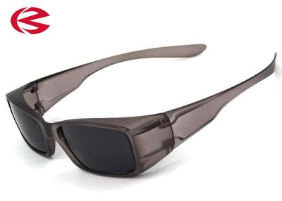 China Grey Square UV400 Protection Polarized Fit Over Sunglasses With Bling PC Frame for sale