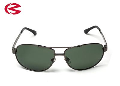 China Black Metal Frame Anti Reflective Aviator Sunglasses With Mirror Double Lenses for sale