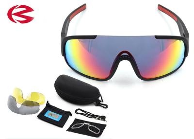 China Black Waterproof Anti Glare Interchangeable Lens Sunglasses For Bike Riding for sale