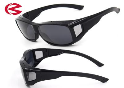 China Glossy Black Smoke Polarized Fashion Wear Over Prescription Glasses Medium Size for sale