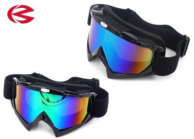 China Acolchado a prueba de viento negro brillante de la espuma de la capa triple de las gafas del montar a caballo de la motocicleta de la lente de Revo en venta