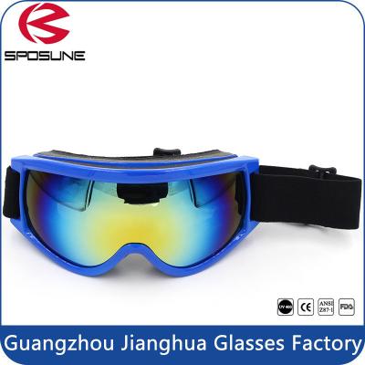 China 3mm starker Linsen Snowboard-Ski-Schutzbrillen-blauer Farbe-PC materieller anti- Kratzer zu verkaufen