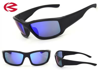 China Custom Logo Wraparound Black Frame Sports Sunglasses Outdoor UV400 With Your Logo Te koop