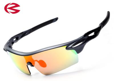 China PC Black Frame Bike Riding SUnglasses With Anti Slip Temple CE FDA Standard for sale