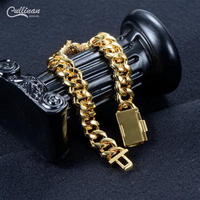 China Hiphop Hip Hop Jewelry Fashion Miami Cuban Chain Bracelet Iced Out Diamond Bracelet for sale