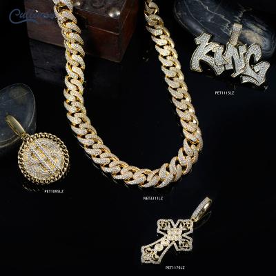 China Hiphop Hiphop Cuban Iced Out Gold Cuban Link Custom Chain Latest Version 2022 New Trend Street Fashion Necklace Classic Style Design for sale