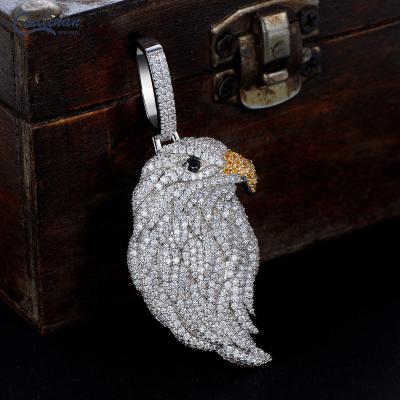 China Hiphop Eagle Pendant Necklace Hanging Drop Pave Zircon CZ Charms Trendy Hip Hop Jewelry Ice Out Crystal Jewelry Customized Wholesale for sale