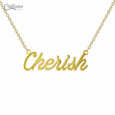 China Wholesale Outlet CLASSIC Gold Ice Cream Stainless Steel Necklace Zodiac Cursive Letter Necklace 10K Jewelry Name Chain Necklace For Women for sale