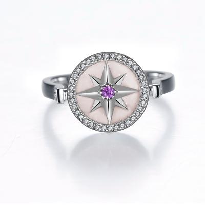 China New fashionable high quality wholesale latest 925 sterling silver compass bracelet design jewelry open ring for girls for sale