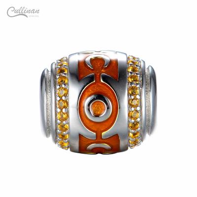 China OEM Wholesale CLASSIC 925 ODM Cullinan Fashion Colorful Enamel Beads Sterling Silver Custom Bracelet Fashion For Diy Bracelet Women Accessories for sale