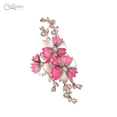 China Luxury Brooches 925 Sterling Silver Women High Quality Cullinan Brooches Flower Brooches Silver Custom Fashion Jewelry Trendy Designer for sale