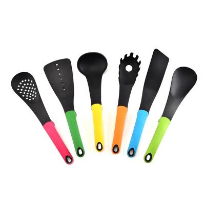 China Sustainable Baby Food Camping Tools Kitchen Spoon Shovel Nylon Set Of 6 Cookware Set for sale