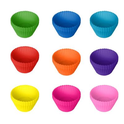 China Home Kitchen Cupcake Liners Non-Stick Easy Clean Reusable Roll Cups Silicone Cake Baking Cups for sale