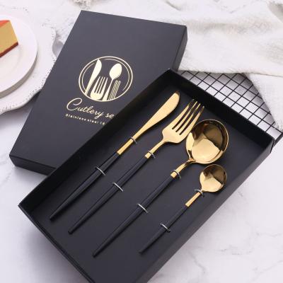 China Viable Wholesale Custom LOGO Stainless Steel Knife Spoon Tableware Flatware Dinner Cross Chamber for sale