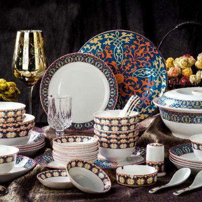 China Fast Shipping New Bone China Cheap Eco-Friendly Dinner Set Dinner Table Set Suitable For Family Dinner for sale