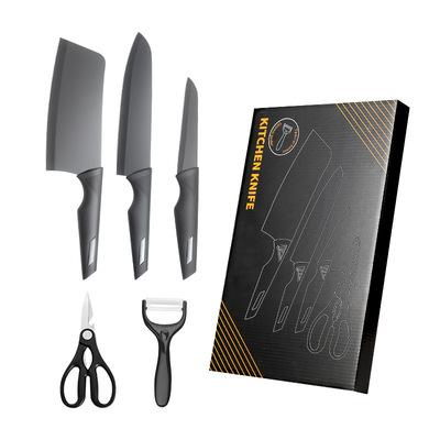 China 6pcs Viable Cutting Fruit Stainless Steel Butcher Chef Color Kitchen Knife Set for sale