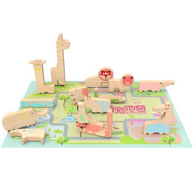 China Construction Toy EN71 ASTM Certificate Kids 2d 3d DIY Wooden Early Toys Learning Wooden Animals Jigsaw Puzzle Educational Toys for sale