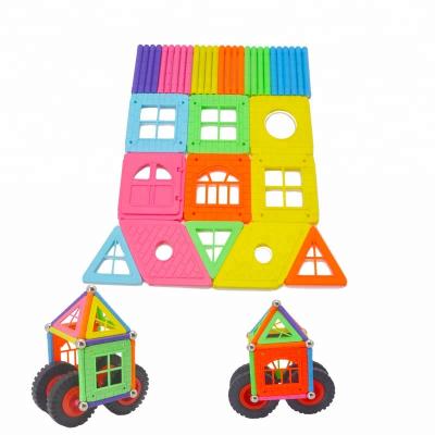 China Building Toy 128 PC Model Toy Style Plastic Building Blocks And Magnetic Bar And Ball For Kids for sale