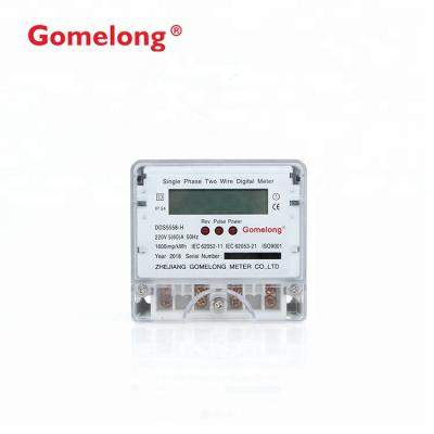 China Small Size Electric Energy Meter 50HZ/60HZ DDS5558 Single Phase Energy Meter zu verkaufen