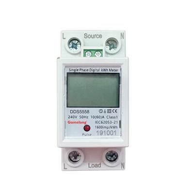 China ISO9001 Factory DDS5558 LCD Digital 1 Single Phase 2wire Din Rail Electric Meter 2P en venta