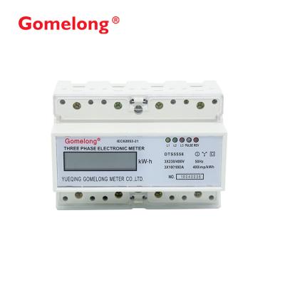 China DTS5558 Din Rail Energy Meter 3 phase 4 wire 35mm standard din rail mount hour meter for sale