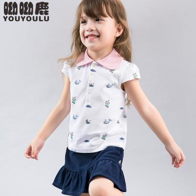 China Lovely Summer Breathable Clothing Kids Cartoon Soft Girls Cotton Sport Polo T-shirt for sale