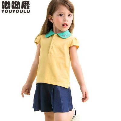 China Breathable Color Block Fashion Babies Wear Summer Fashion Stretchy Shorts Sleeved T-shirts For Kids Girl Toddler Wear for sale