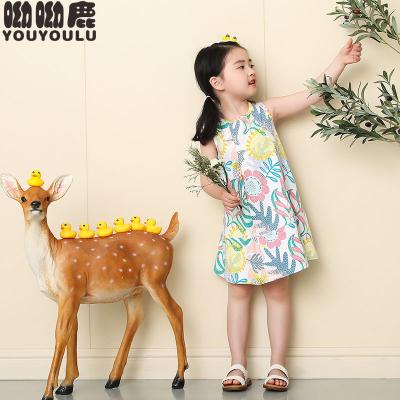 China Breathable High Quality 2-7 Years Kids Summer Flower Floral Fashion Vintage 100%Cotton Kids Babies Dresses for sale