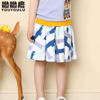 China Infant Cotton Pleated Skirt Infants Breathable 2-7 Years Solid Elastic Waist Short Skirts Pleated Skirt for sale