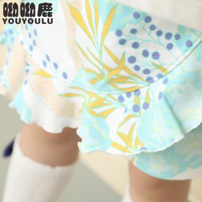 China New Styles Breathable Baby Divided Skirt Girls 2-7 Years Cotton Printed Girls Elastic Skirt for sale