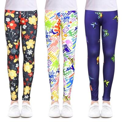 Китай 2021 Girls anti-pilling leggings spring and autumn thin section, children's stretch printed pants, girls outer wear long pants custom продается