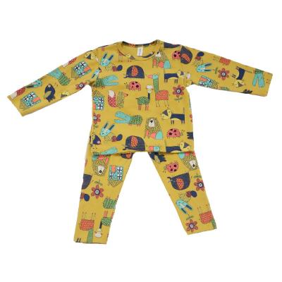 China Baby suit spring and summer thin boys' breathable pajamas, pure cotton breathable children's home service for sale